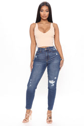 Cruisin' With You Ripped Skinny Jeans - Dark Wash Ins Street